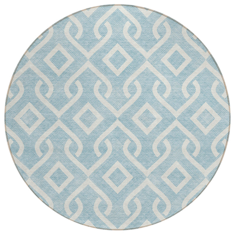Tapis intérieur / extérieur Kaylani avec envers antidérapant, Rond 8 pi