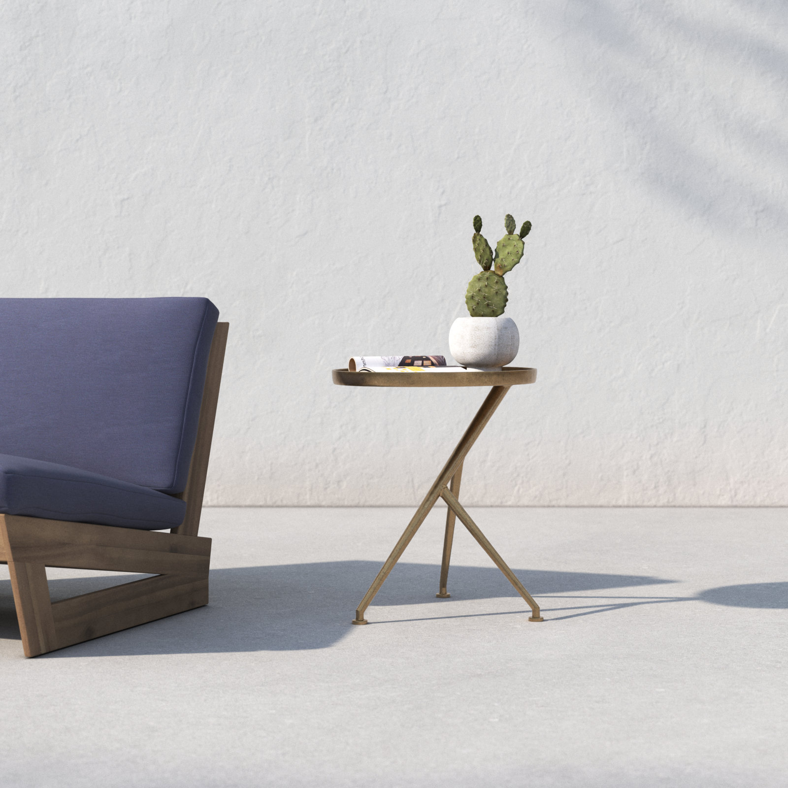 Greely 18'' Outdoor Side Table, Raw Antique Brass