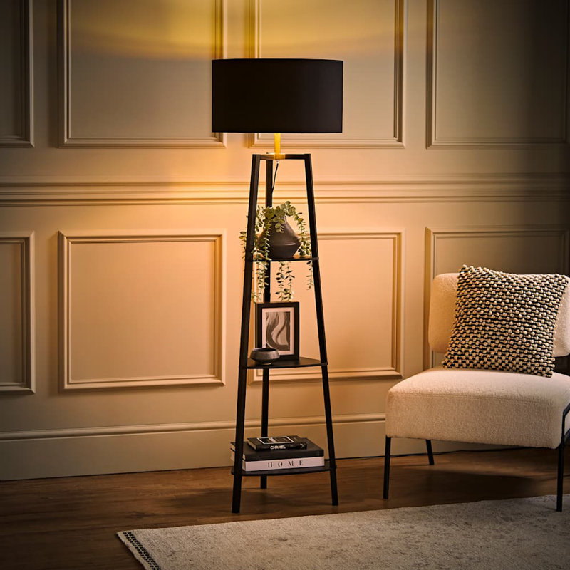 Aidrian 155cm Tripod Floor Lamp, Black, Yes, Black