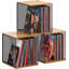 3 cubes de rangement de disques vinyles empilables 120 à 150 disques