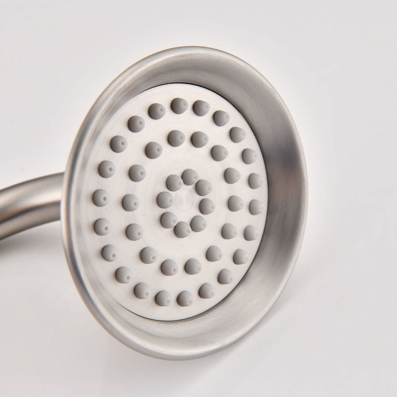 Single-Handle 4-Spray Patterns Bathroom Rain Shower Faucet With Body Jet Handshower In Brushed Nickel (Valve Included)