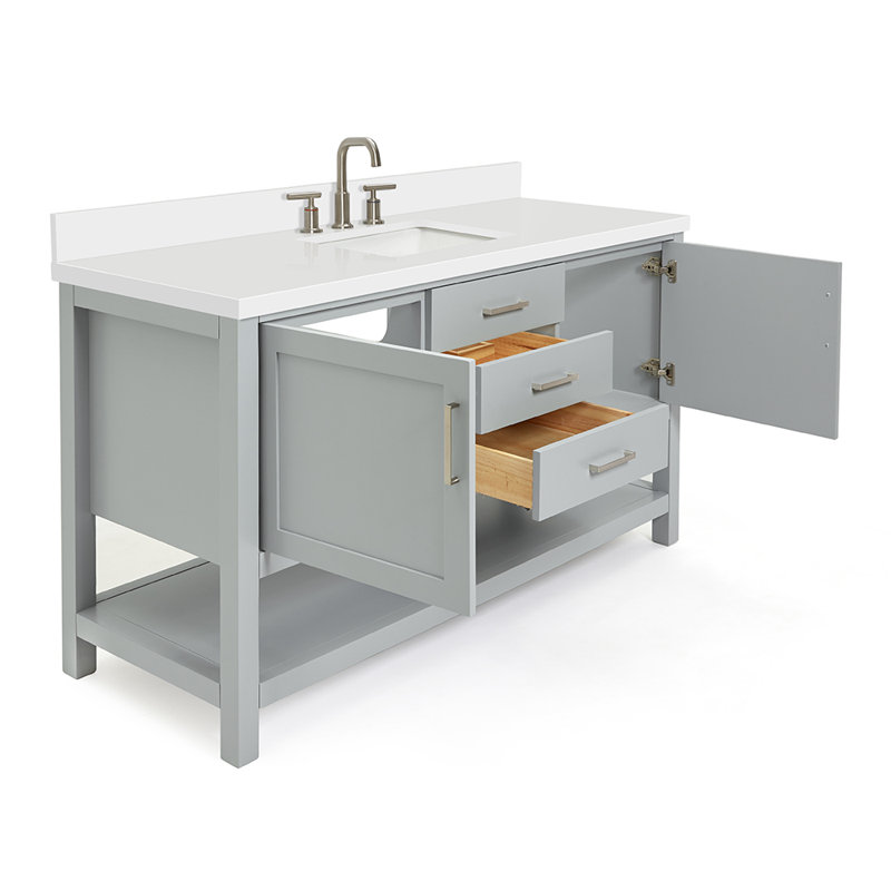 Bayhill 61'' W Single Vanity, Rectangular, Gray