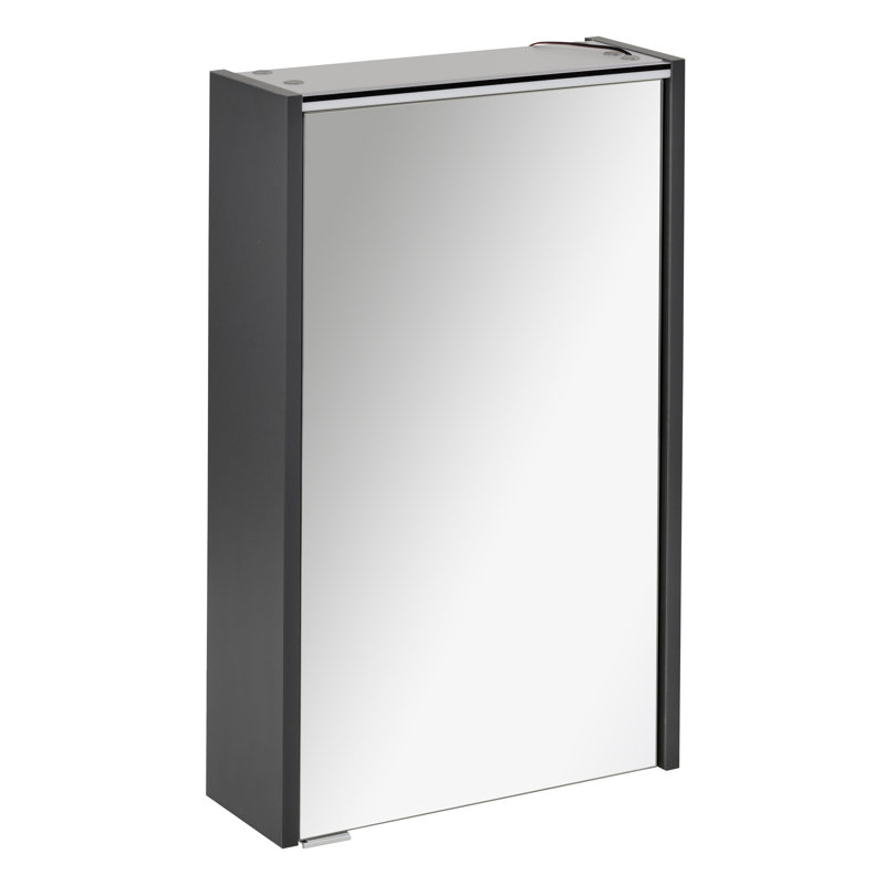 Denver 420mm W 800mm H Wall Cabinet Frameless Medicine Cabinet Mirror 2 Adjustable, Anthracite