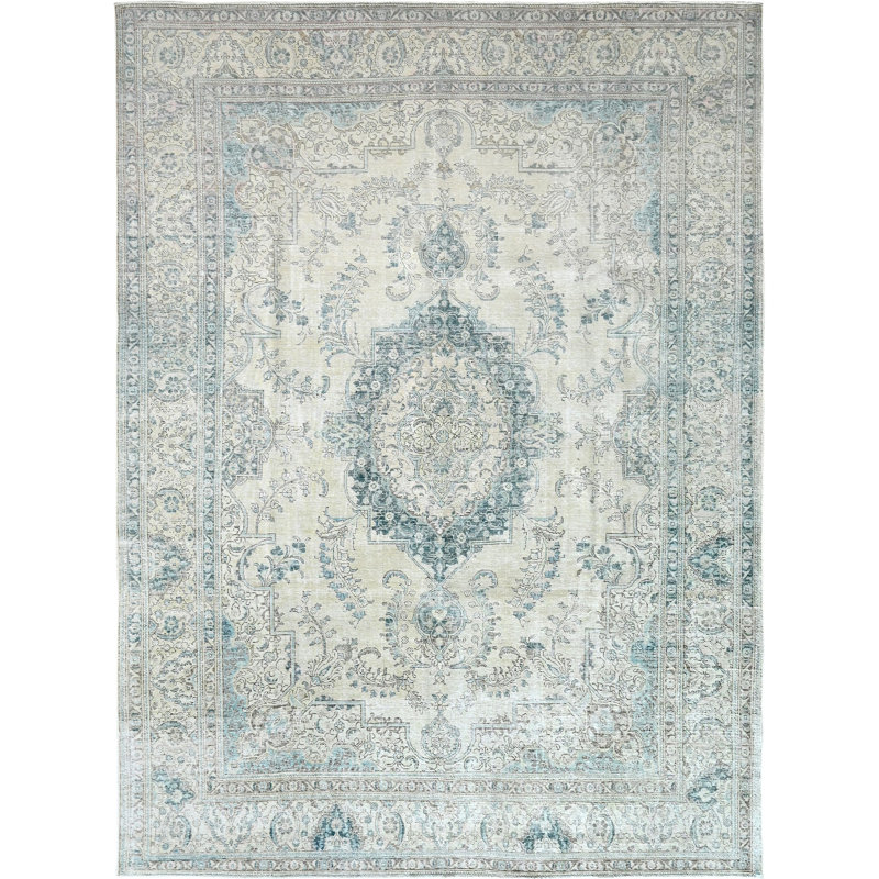 High-Quality Hand-Knotted Ivory Area Rug