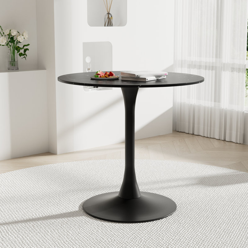 Table de salle à manger Marble, Marbre noir, Noir, 28.7*31.5*31.5