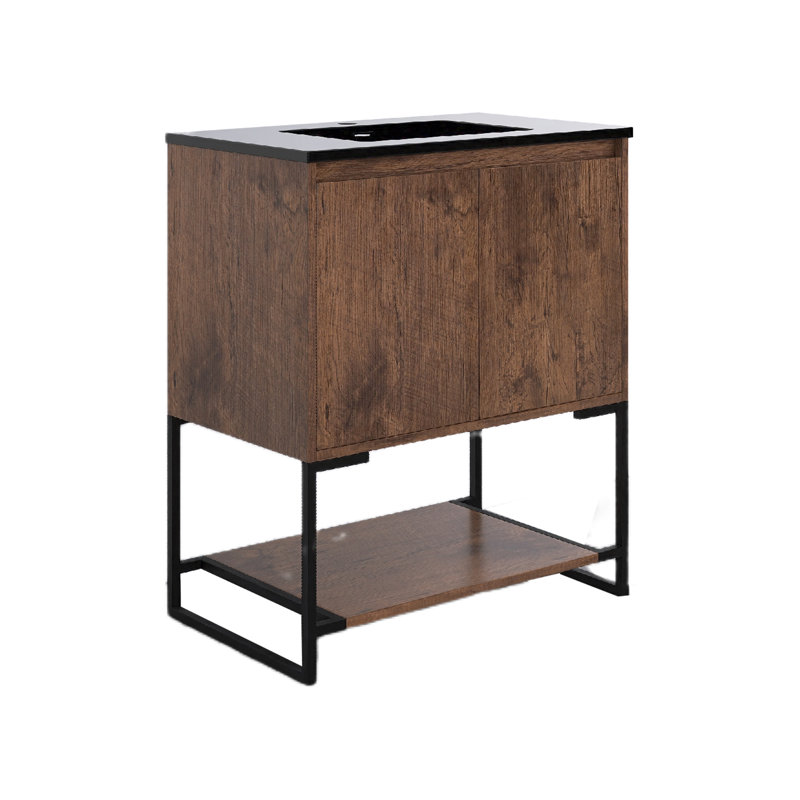 Meuble-lavabo sur pied simple 30 po avec surface solide