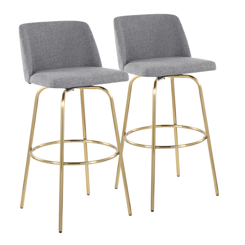 Tabouret de bar pivotant 29,75 po Toriano, Gris