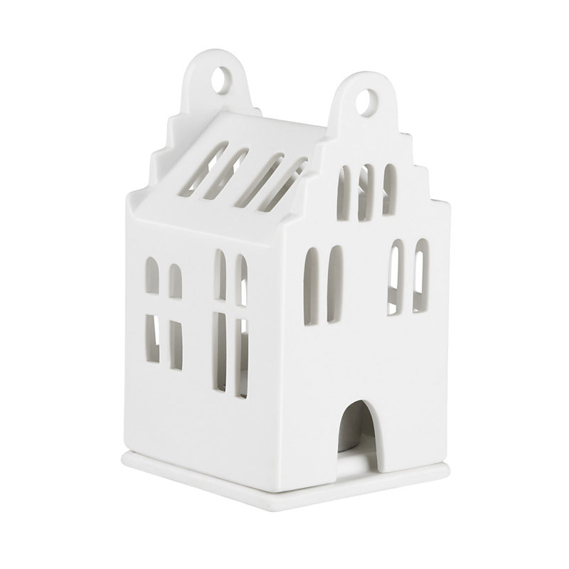 Porcelain Village House - Small Stepped Gable Roof - 4.1"
