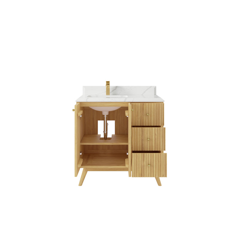 Meuble-lavabo simple I 36 po x P 22 po x H 36 po Izzat, Calacatta Laza