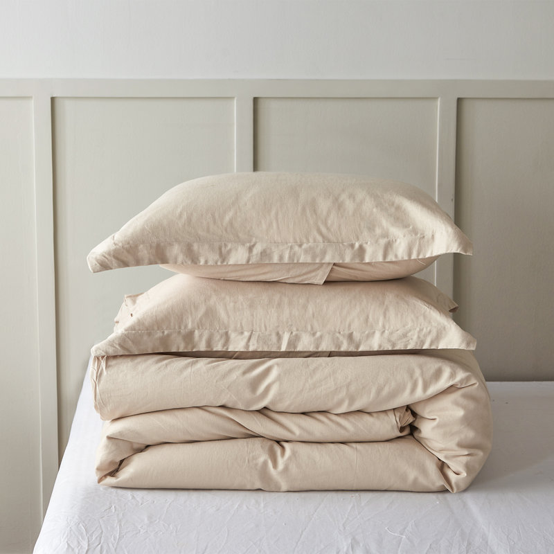 Linen Duvet Cover Set, Full Duvet Cover + 2 Standard Pillowcases, Linen