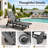 Gray Outdoor HDPE Adjustable Reclining Chaise Lounge Chair With Wheels & Cup Holder (Set of 2)-2008686219-2002182210