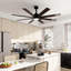 Ventilateur de plafond 72 po avec lumière et télécommande - DEL 3 couleurs, moteur CC réversible à 6 vitesses, pales en bois noir mat