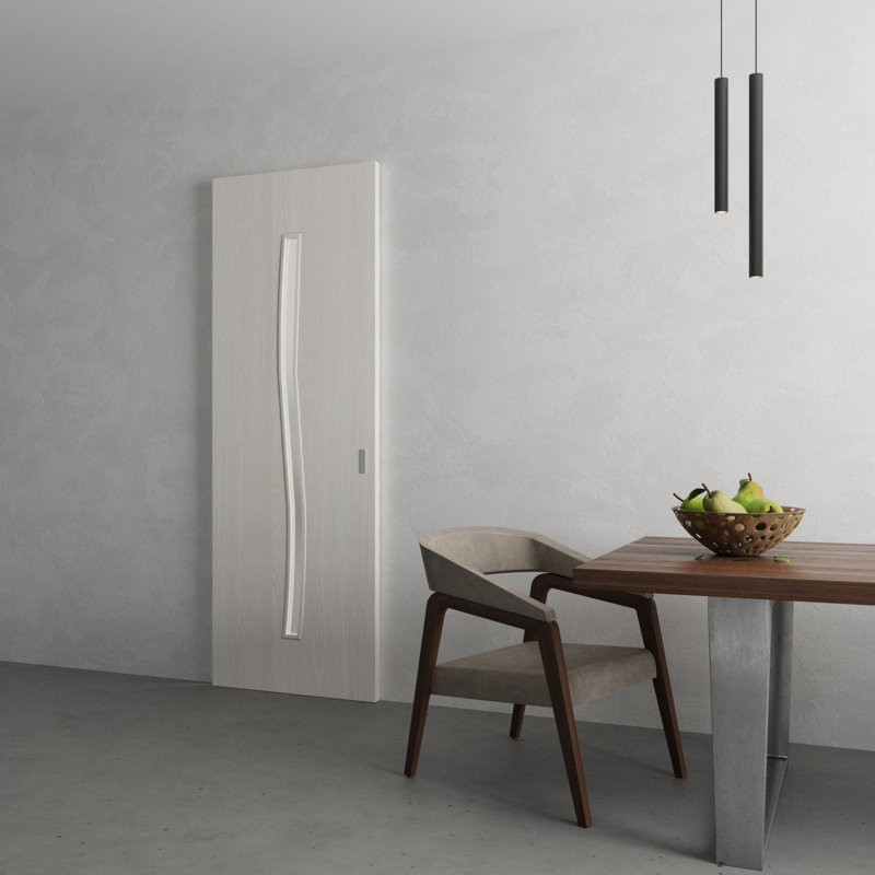 Grange cachée - ESSENTIAL 8002 - Portes en placage de bois - Ensemble coulissant Magic, Cendre Franko, 28 po x 80 po