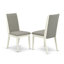 L'ensemble de 5 pièces pour salle à manger pour 4 personnes comprend une table de salle à manger rectangulaire avec Dropleaf et 4 chaises Parsons en lin Shitake, blanc lin-106903179-106903182-122934481