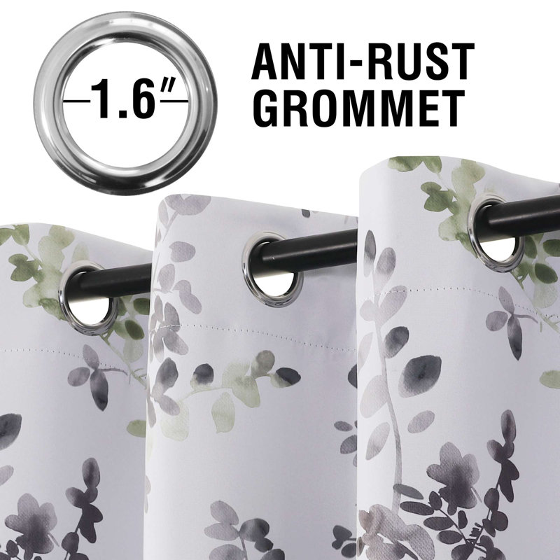 Blackout Curtains for Living Room Darkening Thermal Insulated Panels Light Blocking Grommet Curtains/Drapes, 2 Panels