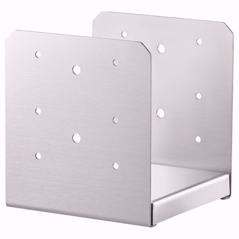 Base de poteau de 6 po x 6 po, support d'ancrage de poteau réglable en acier inoxydable de 1 pièce (5,9 x 5,5 po interne), base de poteau réglable pour support de balustrade de pavillon