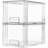2 Pack Large Stackable Storage Drawers,Clear Acrylic Drawer Organizers With Handles, Easily Assemble For Bathroom,Kitchen Undersink,Cabinet,Closet,Makeup,Pantry Organization And Storage