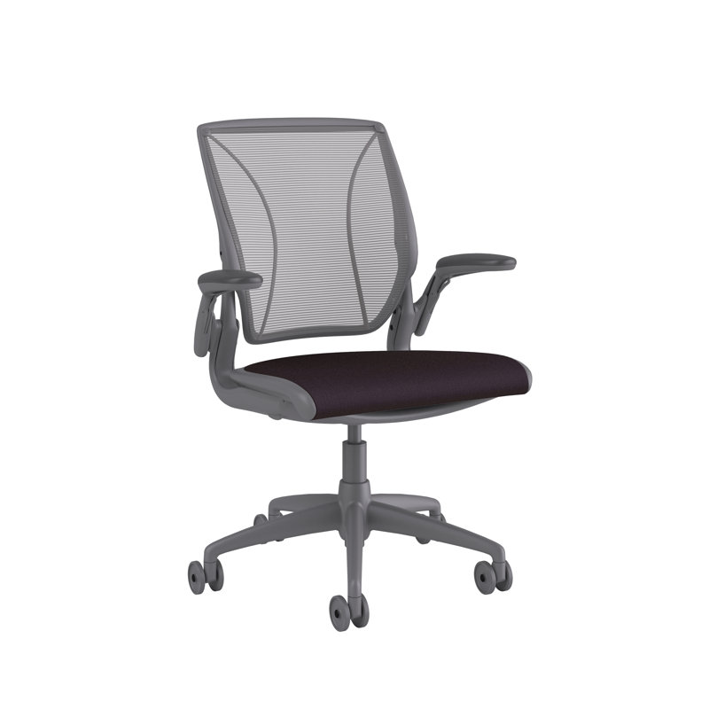 Mesh Task Chair, Gray, Pinstripe/Silver, Pinstripe/Silver