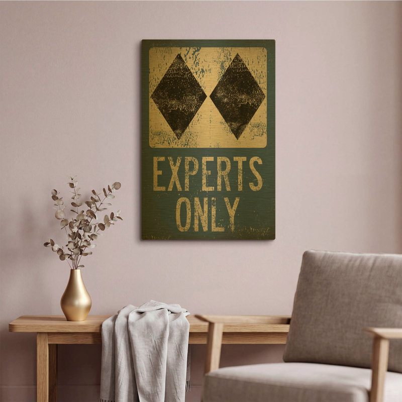 «Expert Only Blue» par Ryan Fowler, art mural en métal doré, 16 po x 24 po, 16 po x 24 po