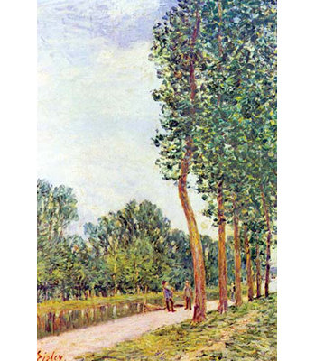«Banks of the Loing in Moret» par Alfred Sisley, reproduction d'art