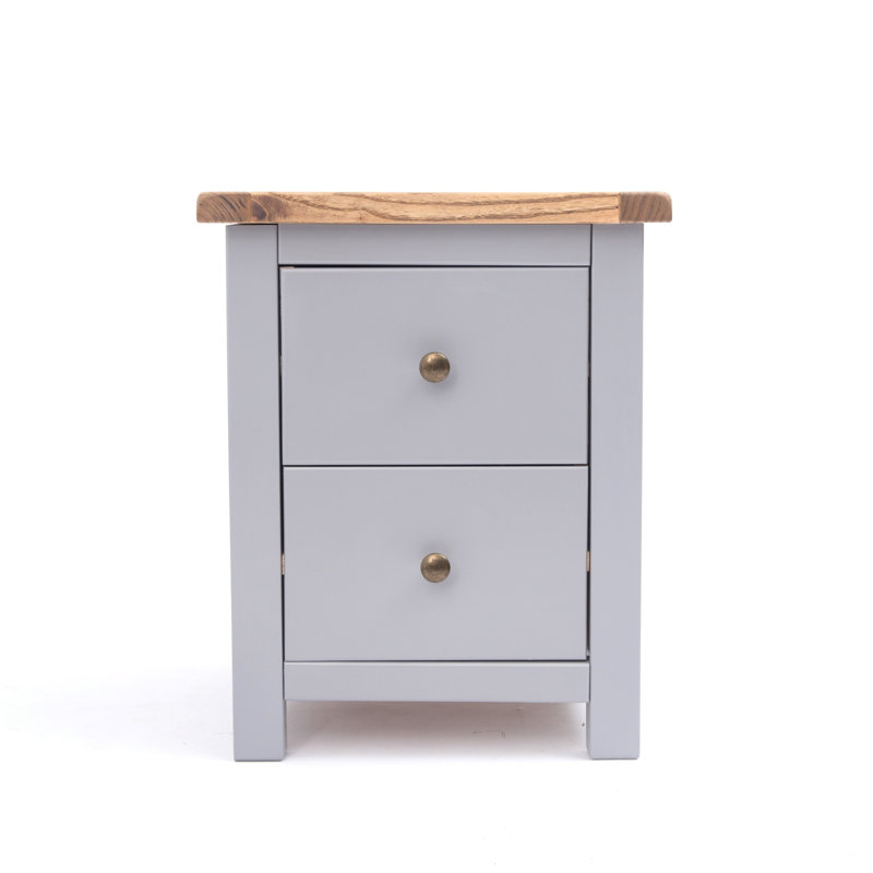 Conley 45 cm W Bedside Table, Grey/Brown
