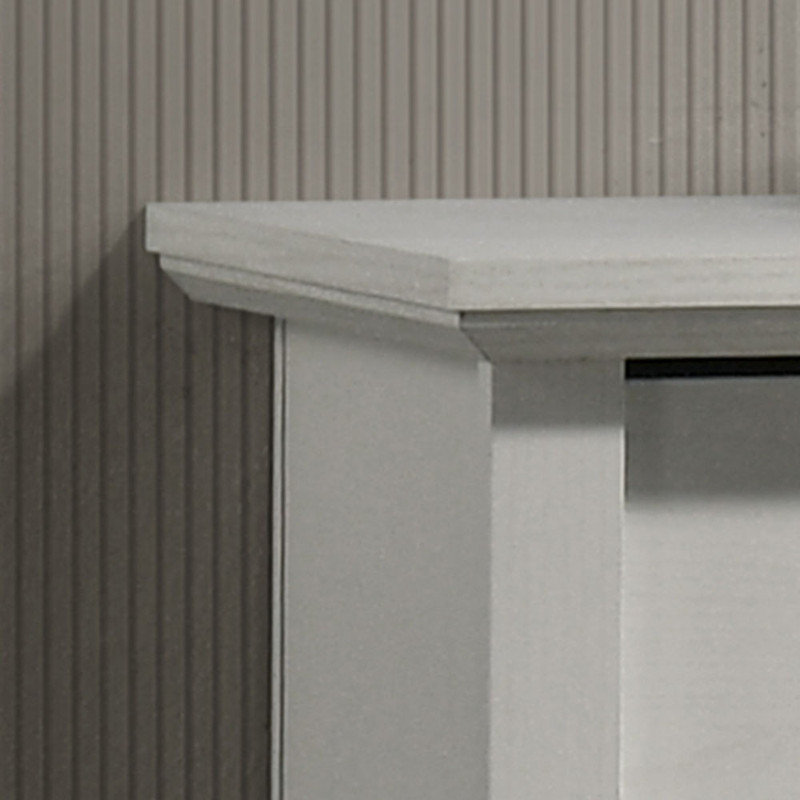 Commode blanche à 6 tiroirs avec poignées noires Elettra