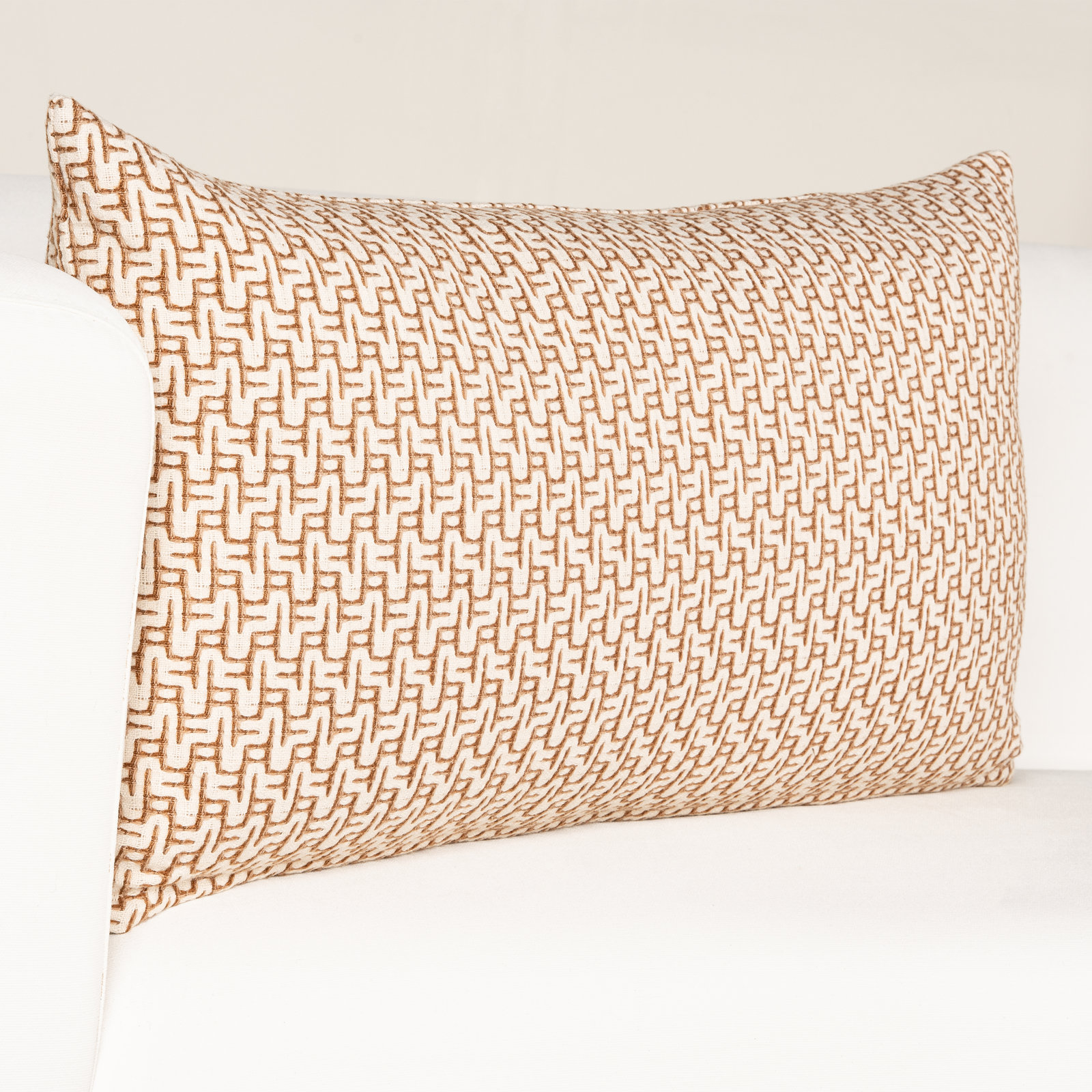 Cascade Geometric Accent Pillow, Polyester, Rectangle 12"H x 21"W, Orange