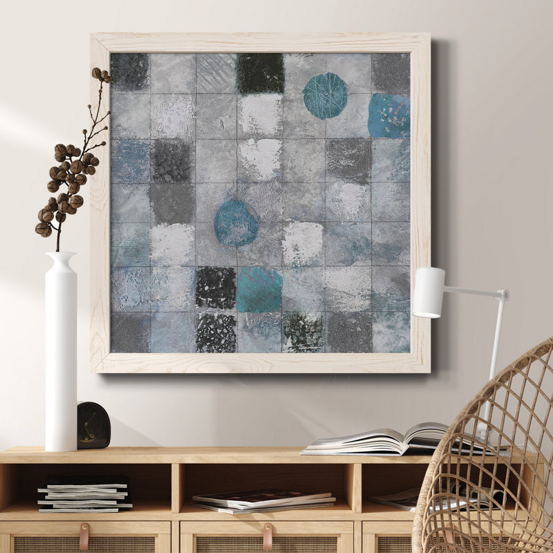 Papillon sur bleu - Reproduction d'art sur toile encadrée, H 27,5 po x l 27,5 po x P 1,5 po, Cadre blanc