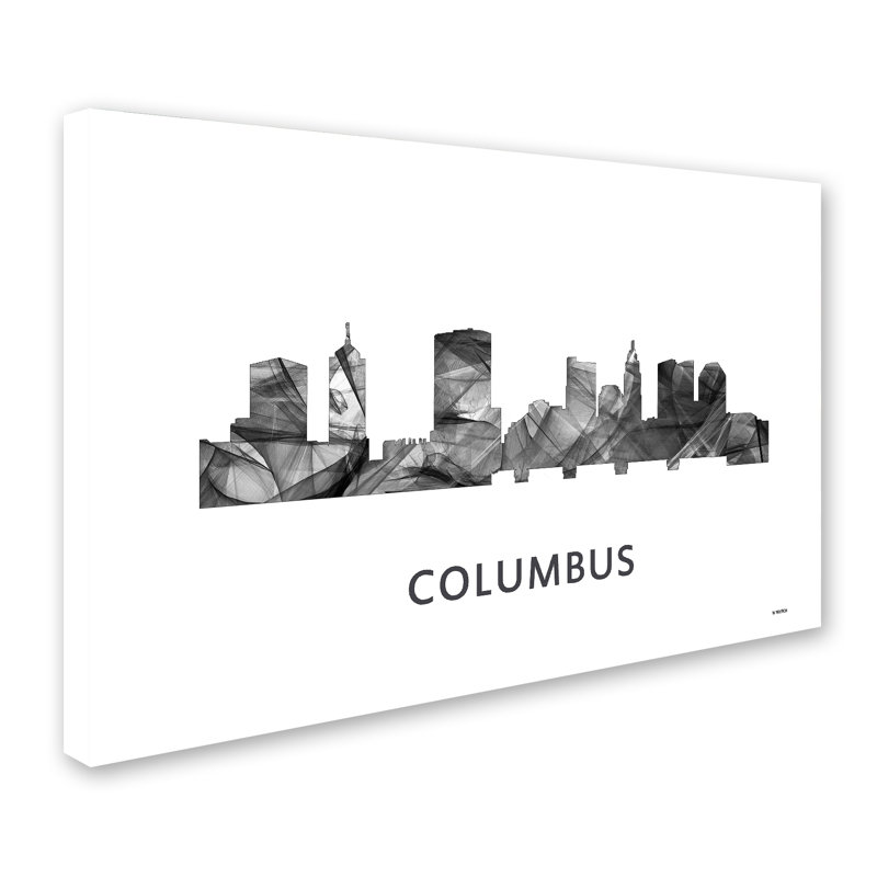« columbusy horizon wb-bw », impression sur toile en noir et blanc, H 30 po x l 47 po x P 2 po