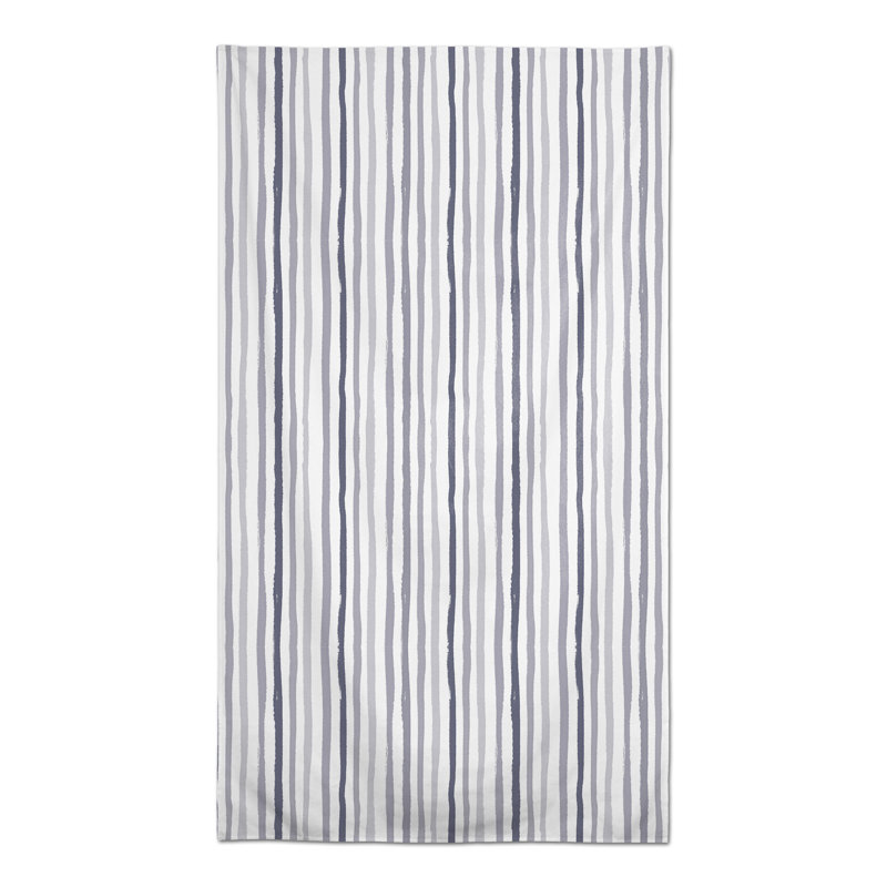 Rectangular Striped Polyester Tablecloth, Blue