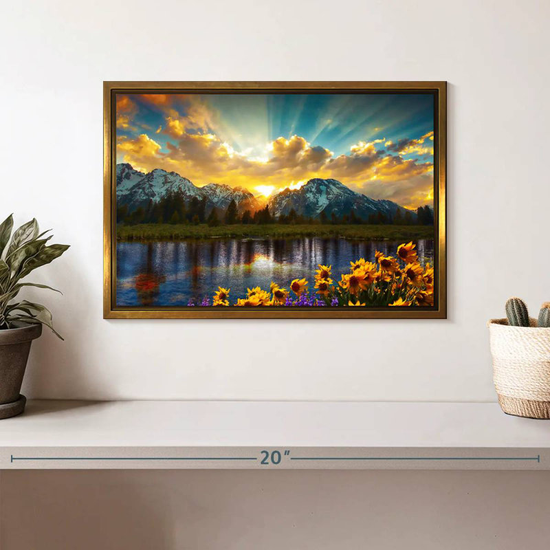 Grand Teton, Cadre flottant doré, 13 po x 9 po