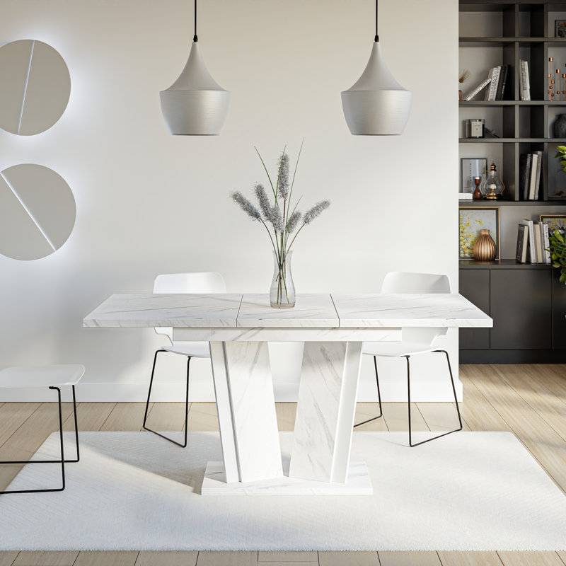 Extentable Dining Table Doha, Bianco Marble White