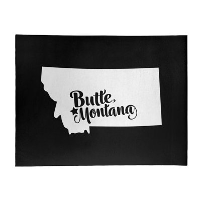 Tapis noir de montana en poly-chenille butte