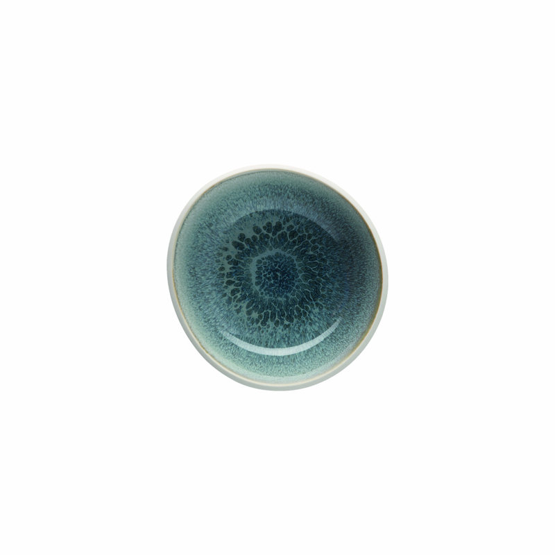 Junto Handmade Stoneware Dessert Bowl, Aquamarine