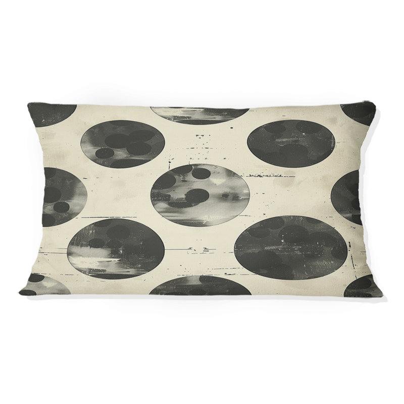 Coussin lombaire Mid-Century rétro gris anthracite Mid-Century