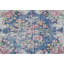 Tapis carré semi-antique à motif floral délavé 1 pi 5 po x 1 pi 6 po