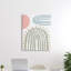 Abstrait arc-en-ciel et soleil rose à pois par Elizabeth Medley - impression-62162603-62162606