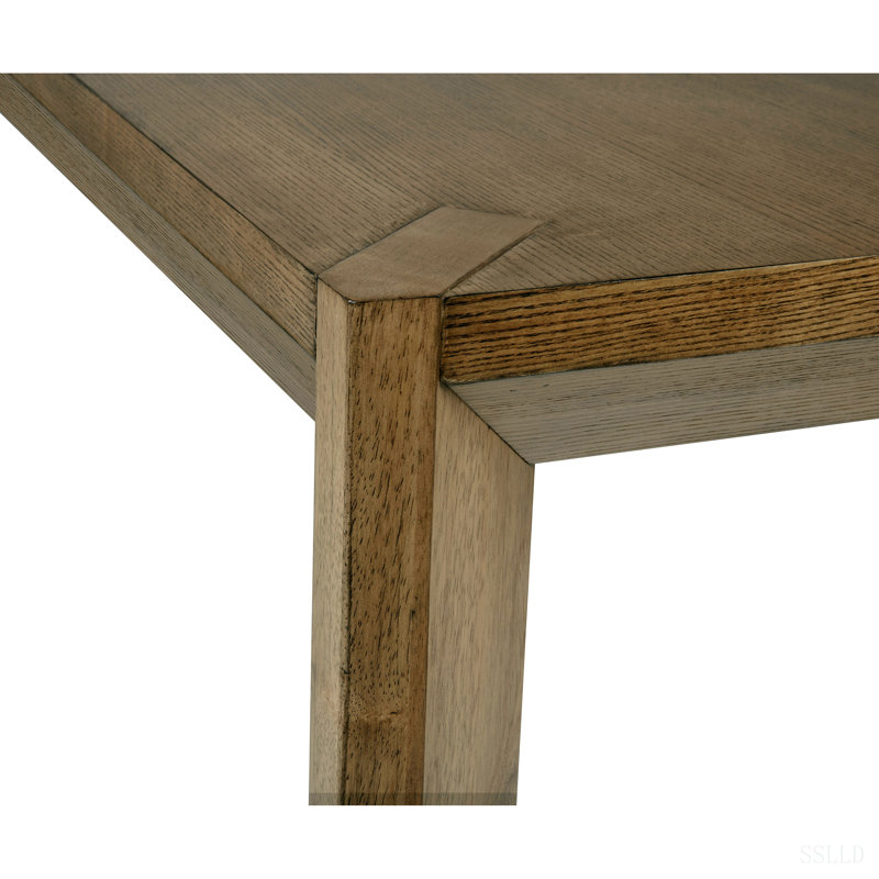 Natural Brown Rectangular Dining Set, 7 Pieces: Table, 6 Chairs