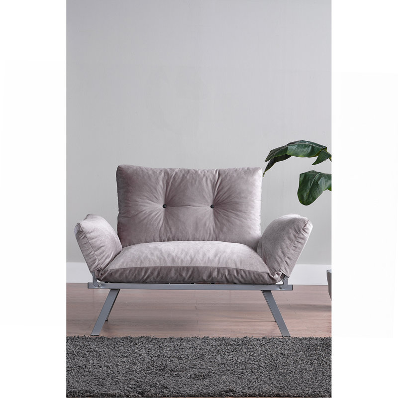 Causeuse futon en métal, Gris Pierre