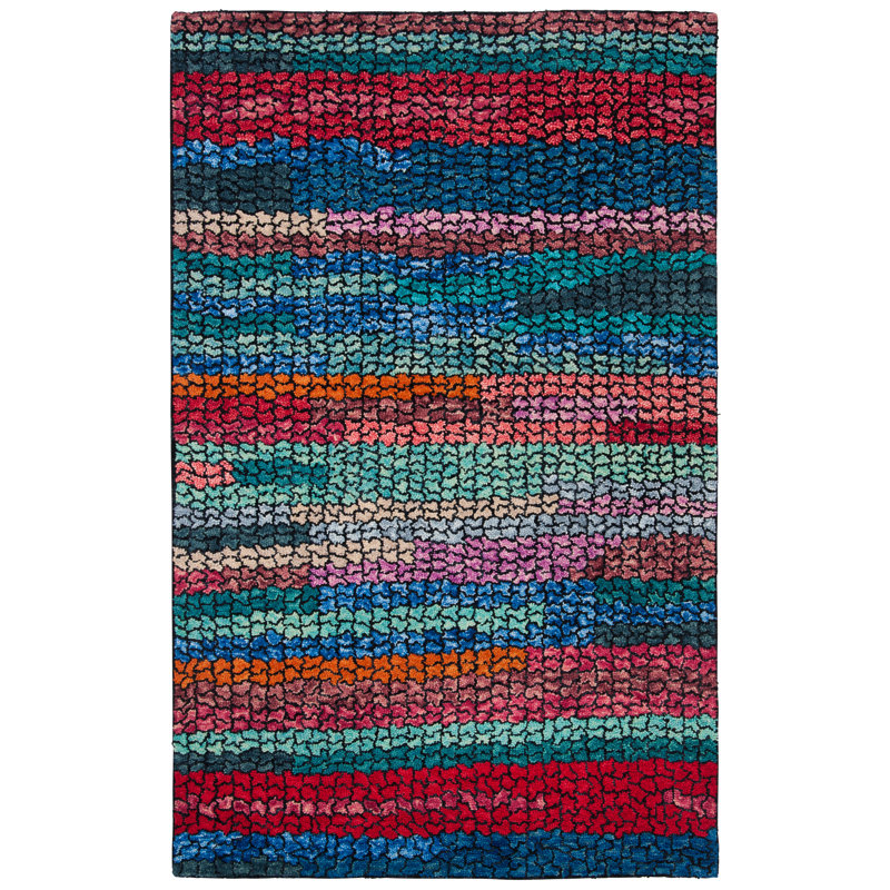 Slak Hand Tufted Wool Rug, Rectangle 4' x 6'