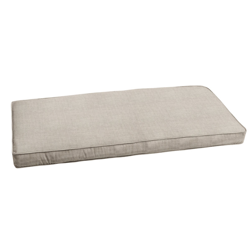 Doss Indoor/Outdoor Sunbrella Bench Cushion, 45" W  x 17" D, Cast Silver Sunbrella® Plainweave