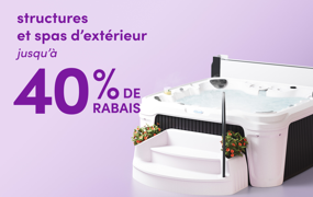 structures et spas d'extérieur en solde