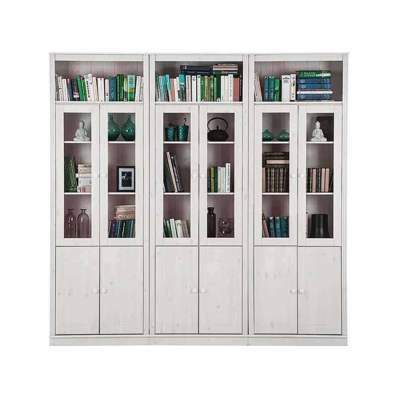 Demauria 223cm H x 222cm W Bookcase, White