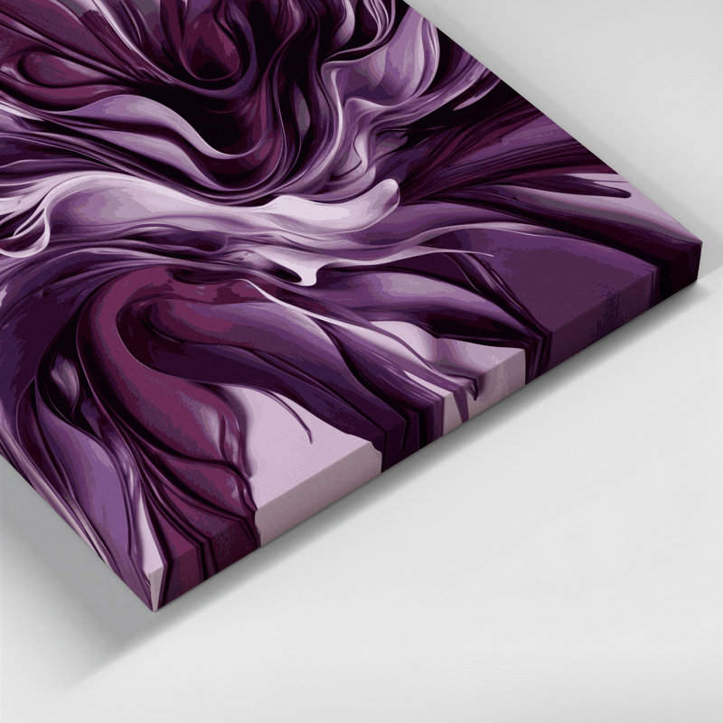 «Lyrical Abstraction 35», art mural sur toile mauve, H 8 po x l 8 po