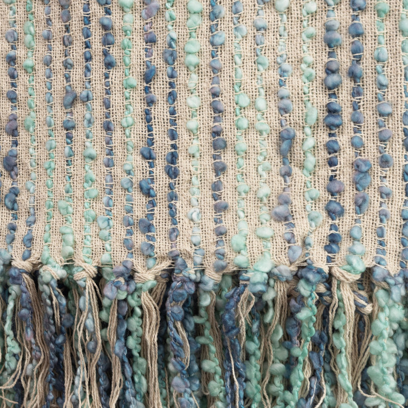 Asche Hand Woven Throw Blanket, Peacock