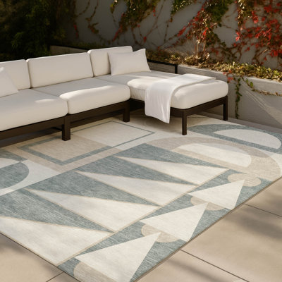Tapis géométrique intérieur / extérieur lavable à la machine Chantille ACN2607