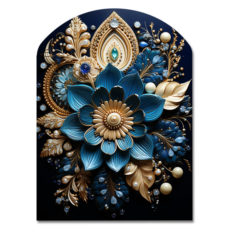 «Hinduisim Art Sacred Om - Arch Hinduism», décoration murale asymétrique en métal, H 34 po x l 25 po