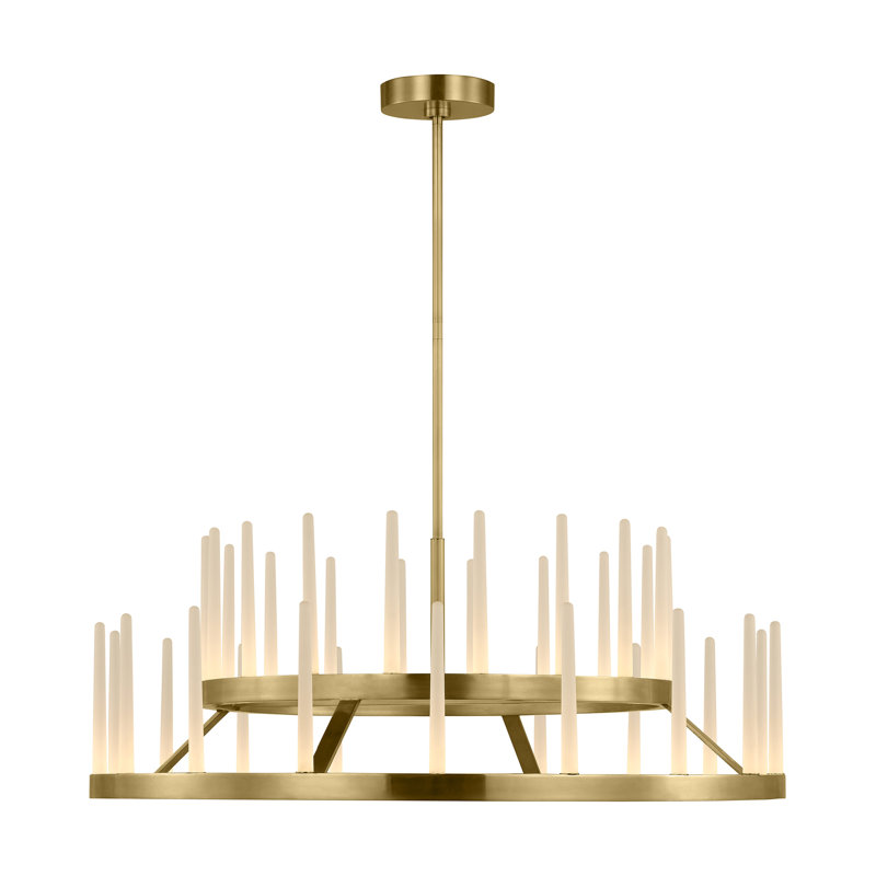 Sagrada LED Chandelier, 13.7" H x 36" W x 36" D, 36 Lights, Hand-Rubbed Antique Brass