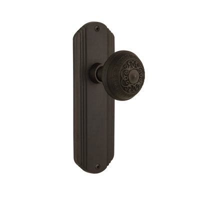 Bouton de porte pour mortaise intérieure avec plaque longue décorative