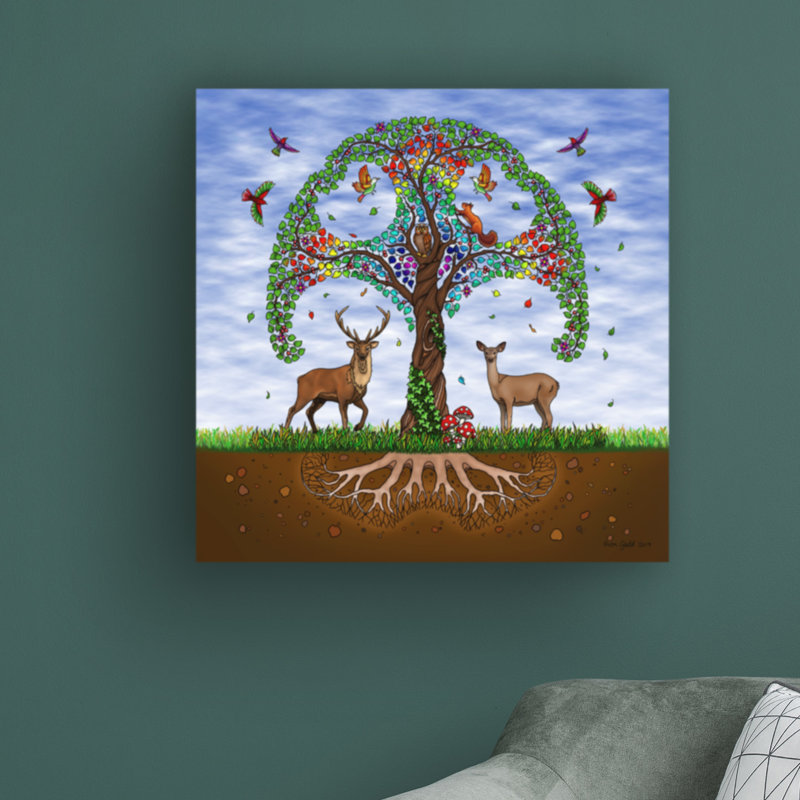«Tree of Life» par Aron Gadd - impression sur toile tendue, H 35 po x l 35 po x p 2 po